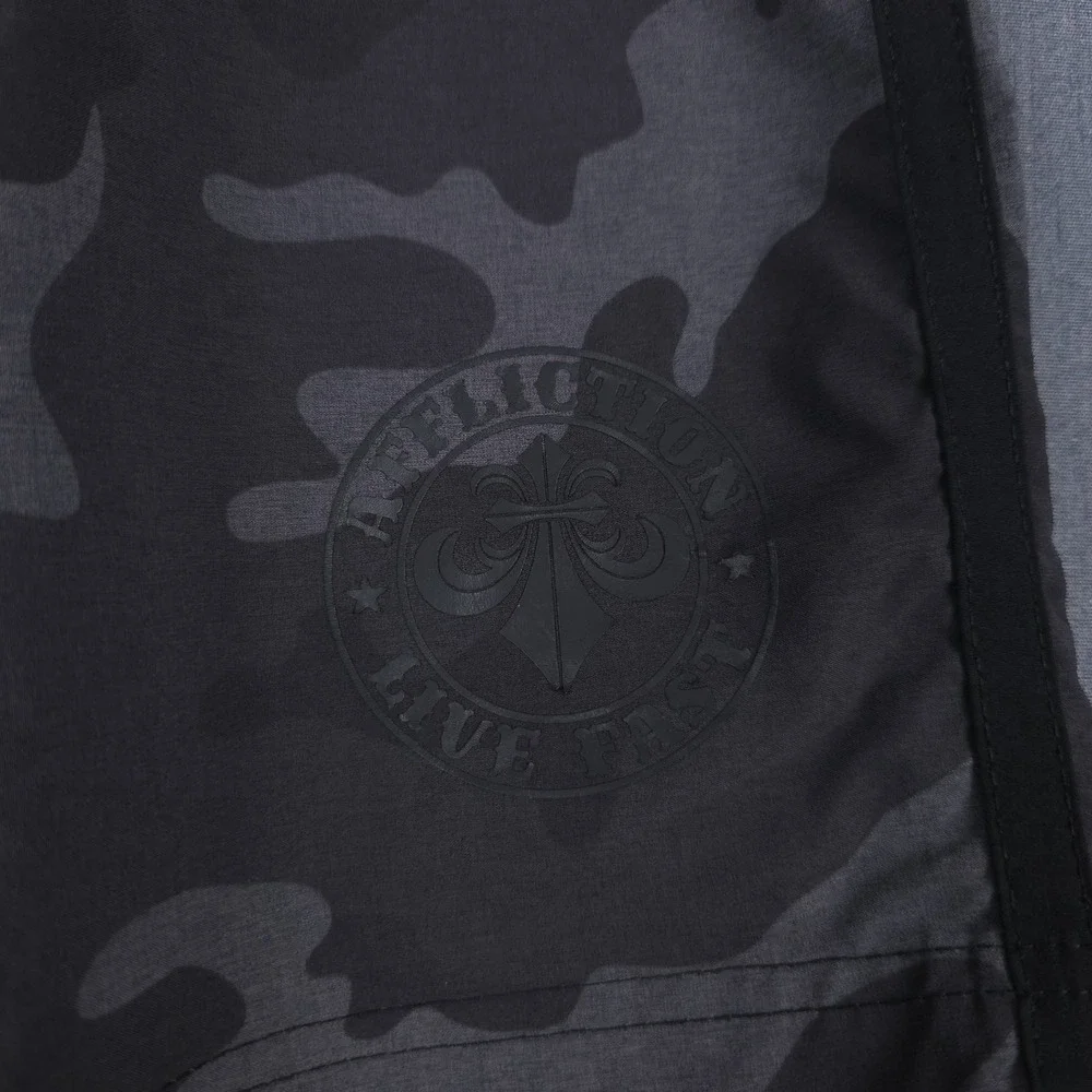 Affliction Board‎ Shorts Mens 36 (Fits 37x11.5) Black Camo Unlined Swim Trunks